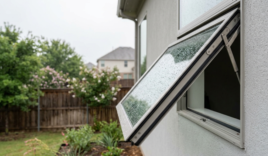 Frisco home with outward awning windows