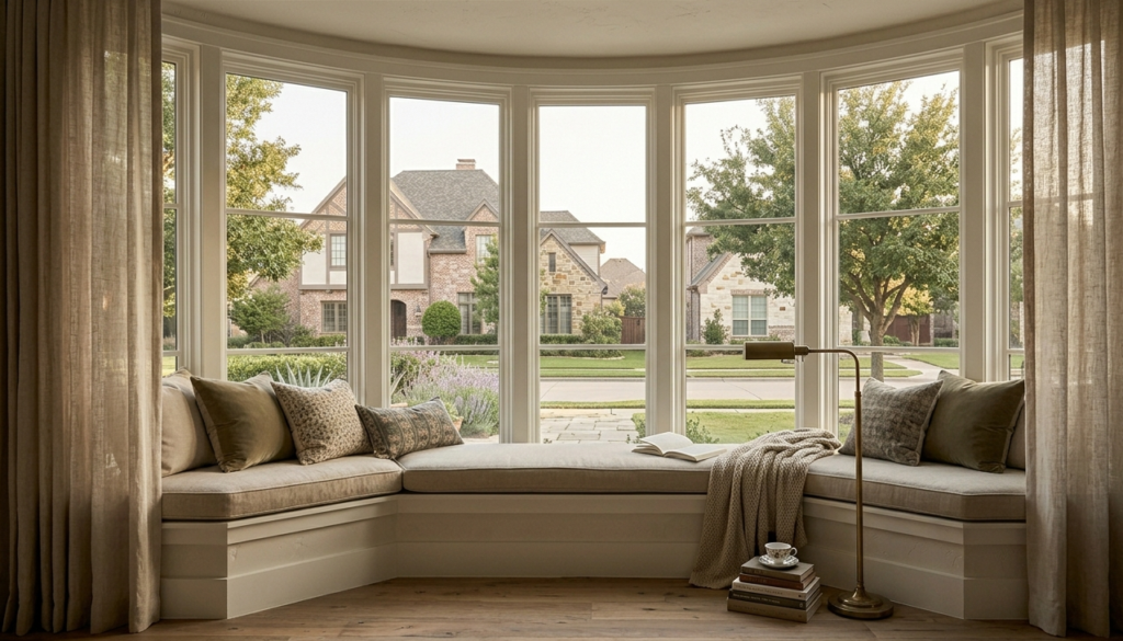 Spacious bow window design in Frisco TX property