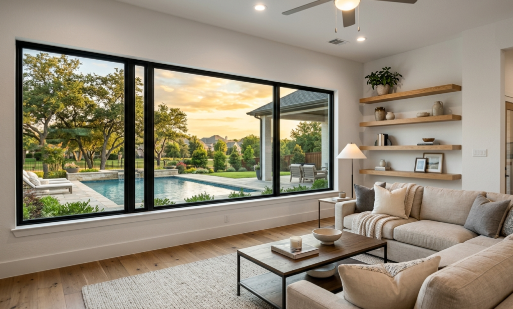 Clear view picture window in Frisco TX home