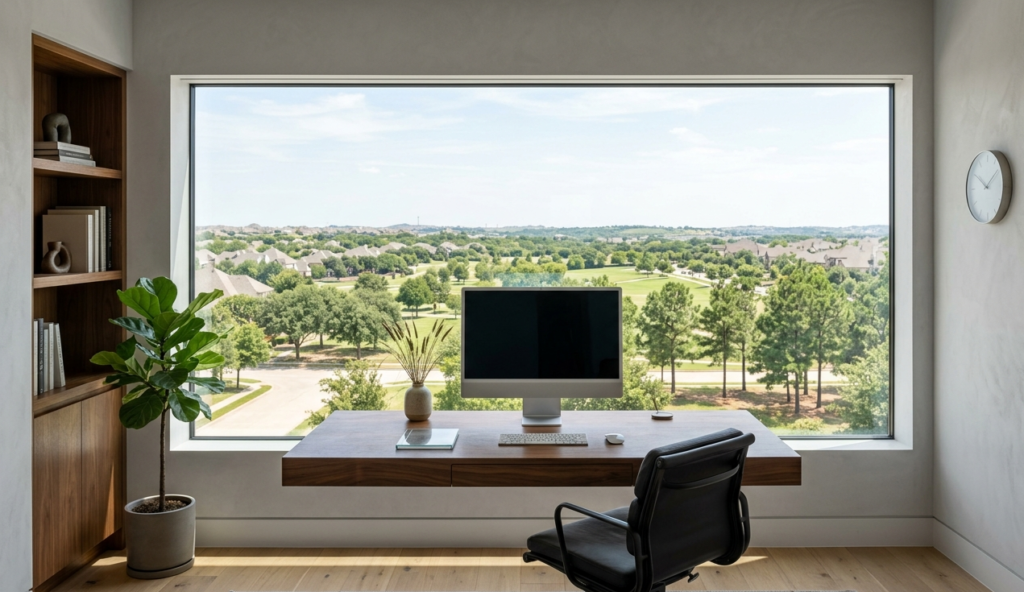 Modern picture window design Frisco TX